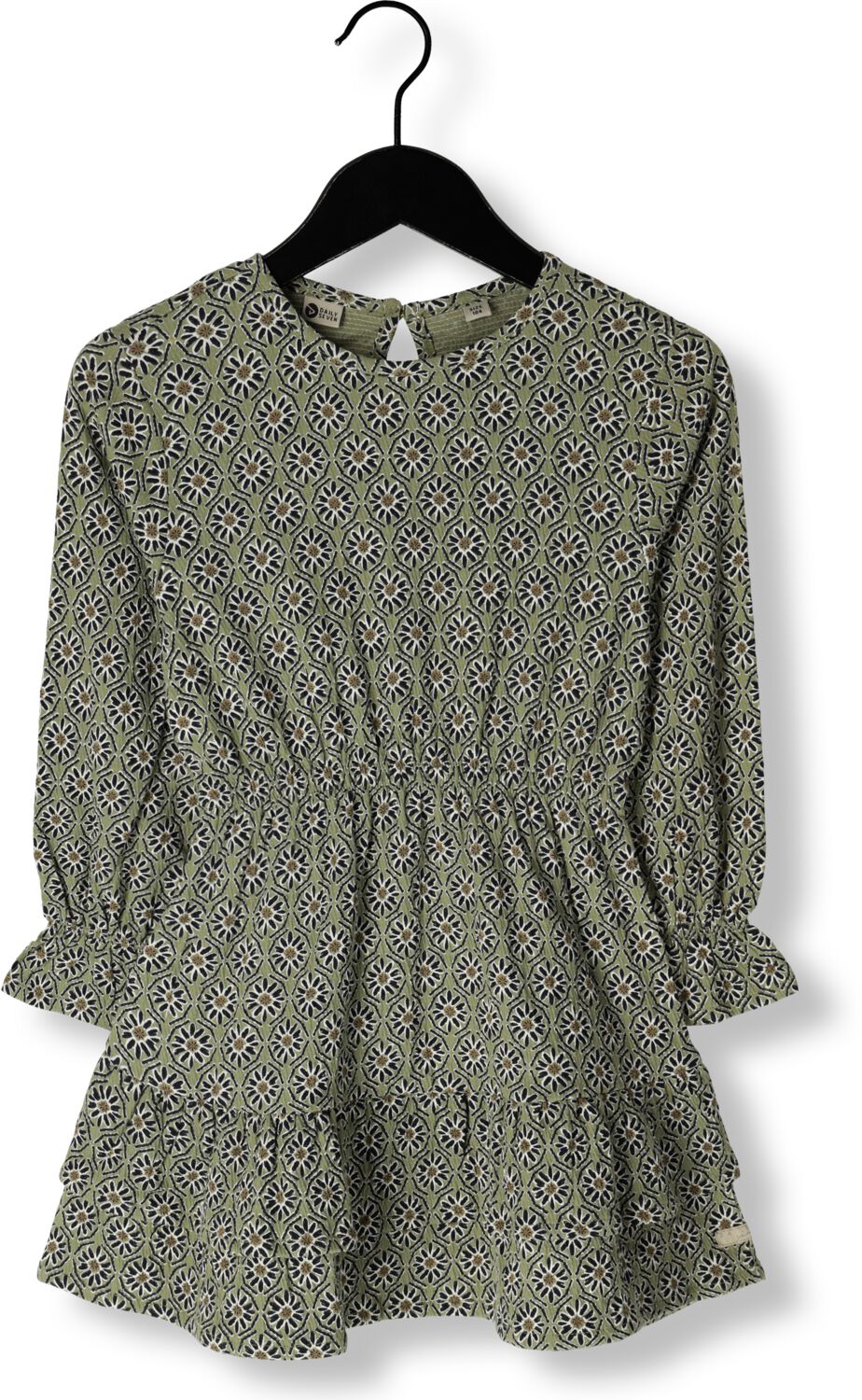 DAILY7 Meisjes Jurken Dress Longsleeve Flower Groen