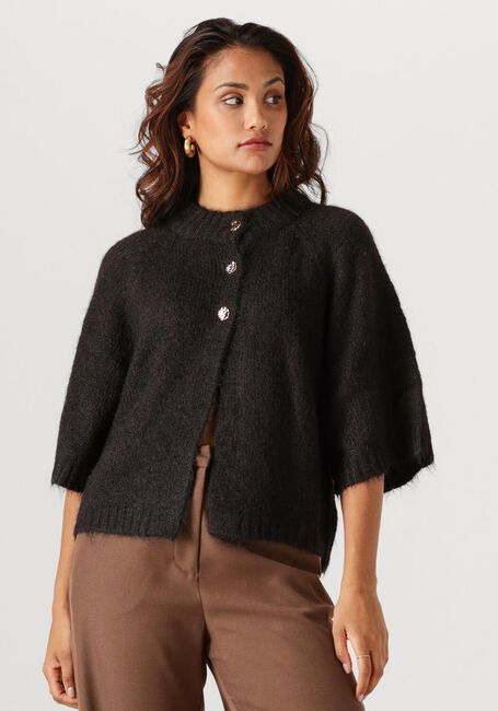 Antraciet NEO NOIR Trui BENUTA FLUFFY KNIT CARDIGAN - large