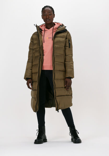 Bruine NATIONAL GEOGRAPHIC Gewatteerde jas ZIPPED LONG COAT - large