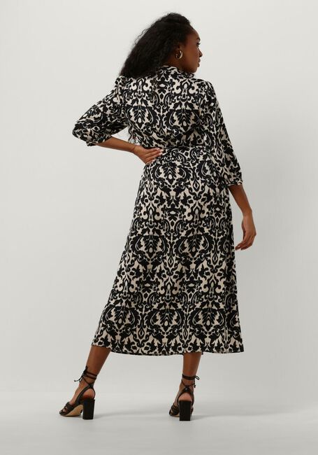 Zwarte NOTRE-V Midi jurk SATIN DRESS ONE - large