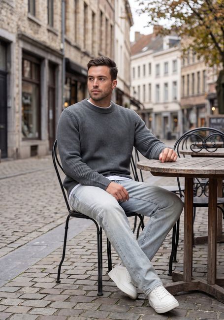 Donkergroene DSTREZZED Trui DS_LEVI CREWNECK - large