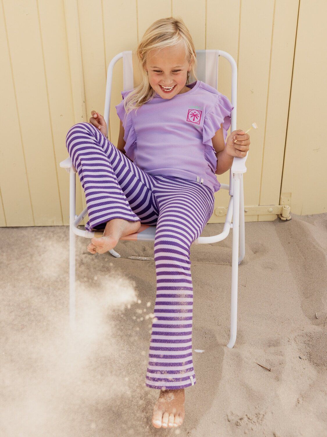 Paarse LOOXS Little Flared broek 2612-7631 - large