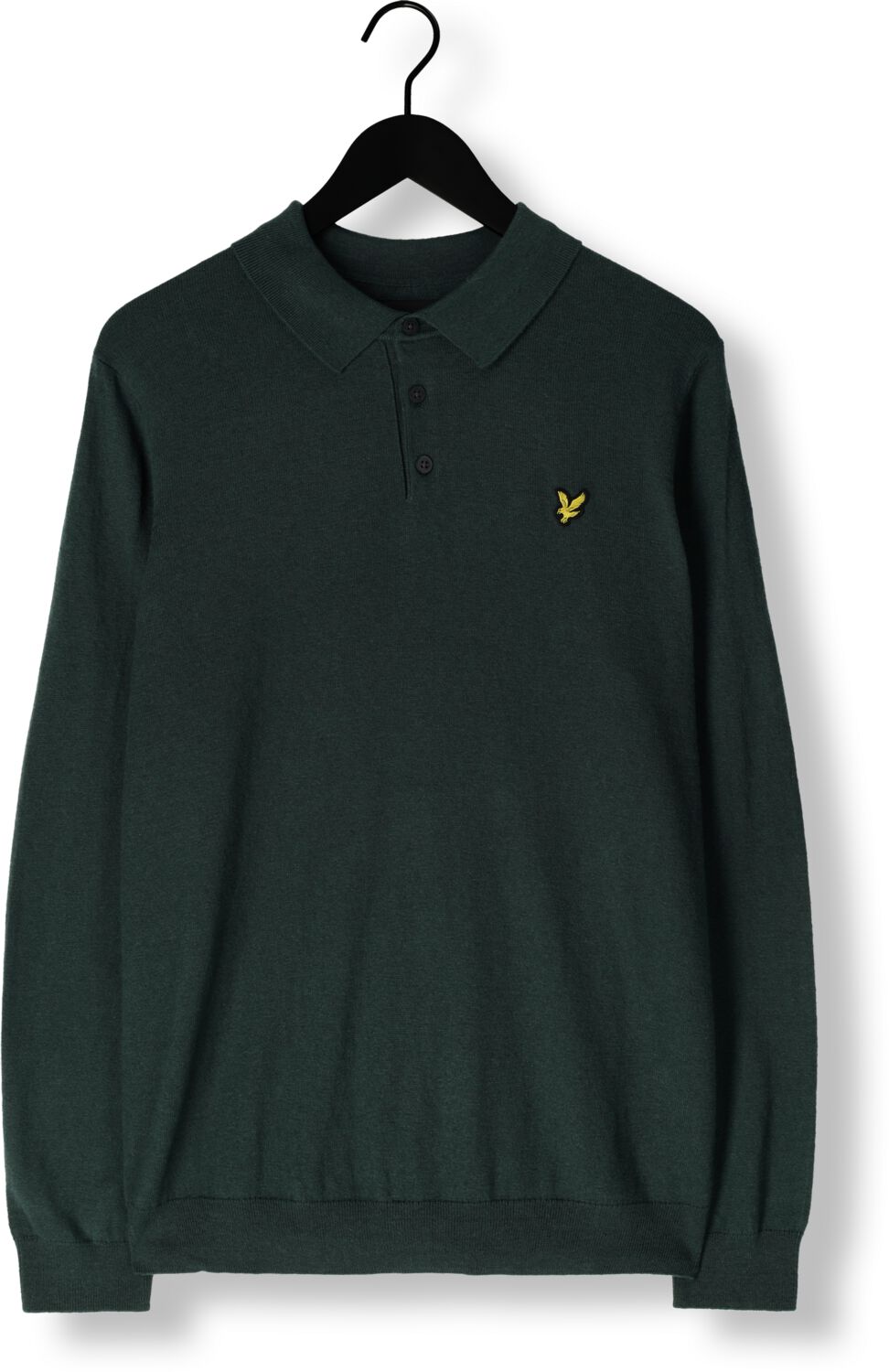 LYLE & SCOTT Heren Truien & Vesten Cotton Merino Long Sleeve Knitted Polo Donkergroen