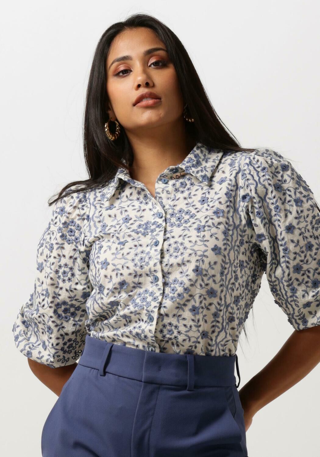 Aaiko Blouse korte mouw Lien TWO Tone CO Multicolor Dames