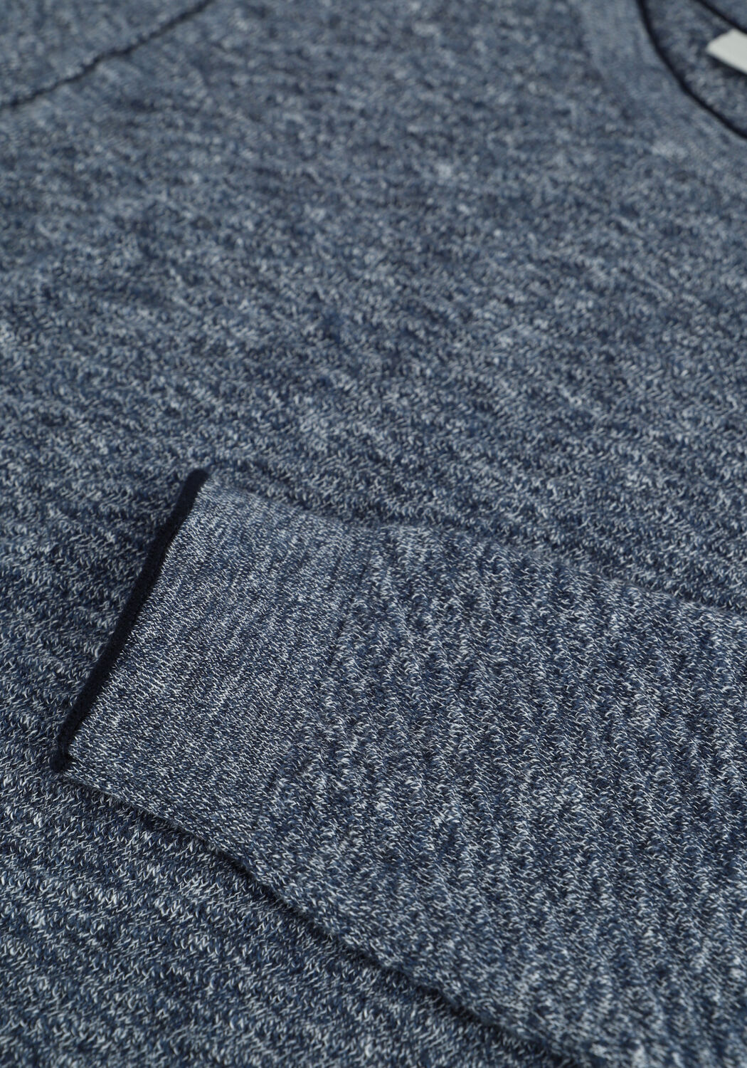 Blauwe CAST IRON Trui R-NECK SLIM FIT COTTON 3 TONE - large