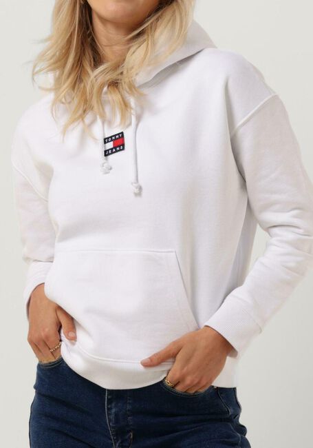 Witte TOMMY JEANS Sweater TJW TOMMY CENTER BADGE HOODIE - large