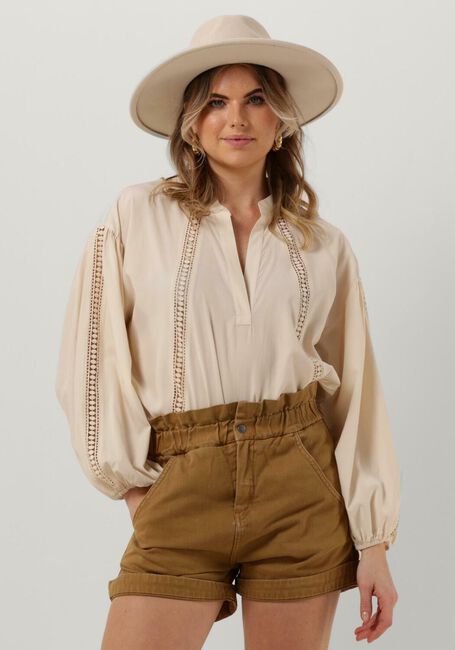 Witte SUMMUM Blouses TOP LACE ACCENT TENCEL/COTTON - large