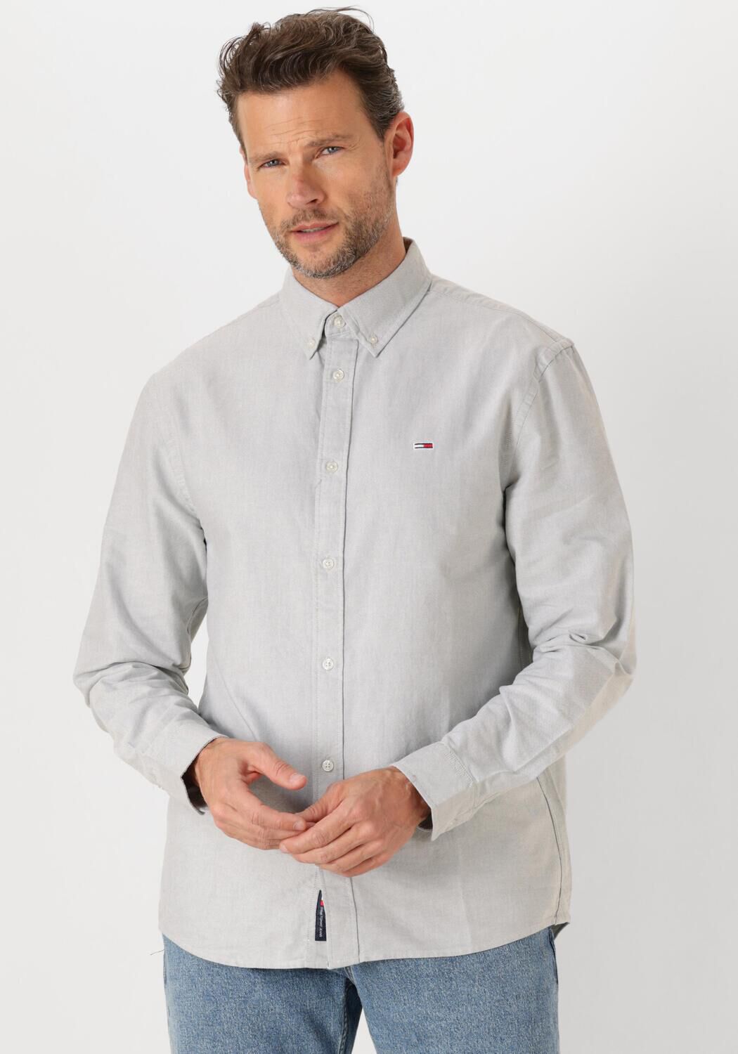 TOMMY JEANS Heren Overhemden Tjm Reg Oxford Shirt Ext Lichtgrijs