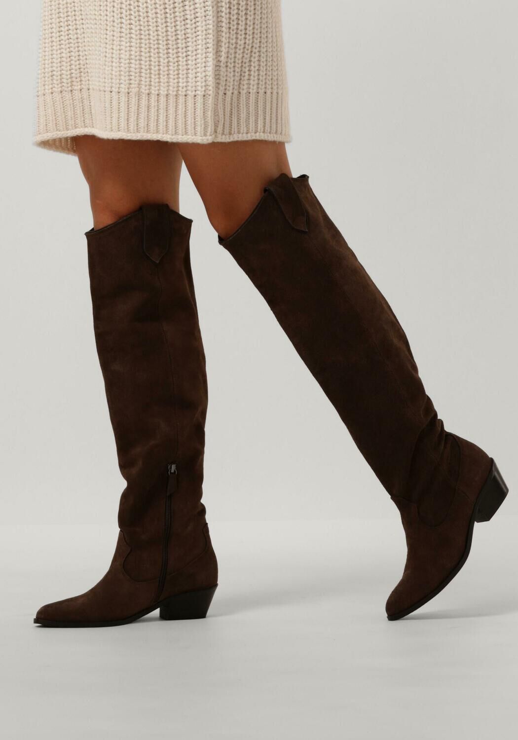 Hoge bruine hot sale suede laarzen