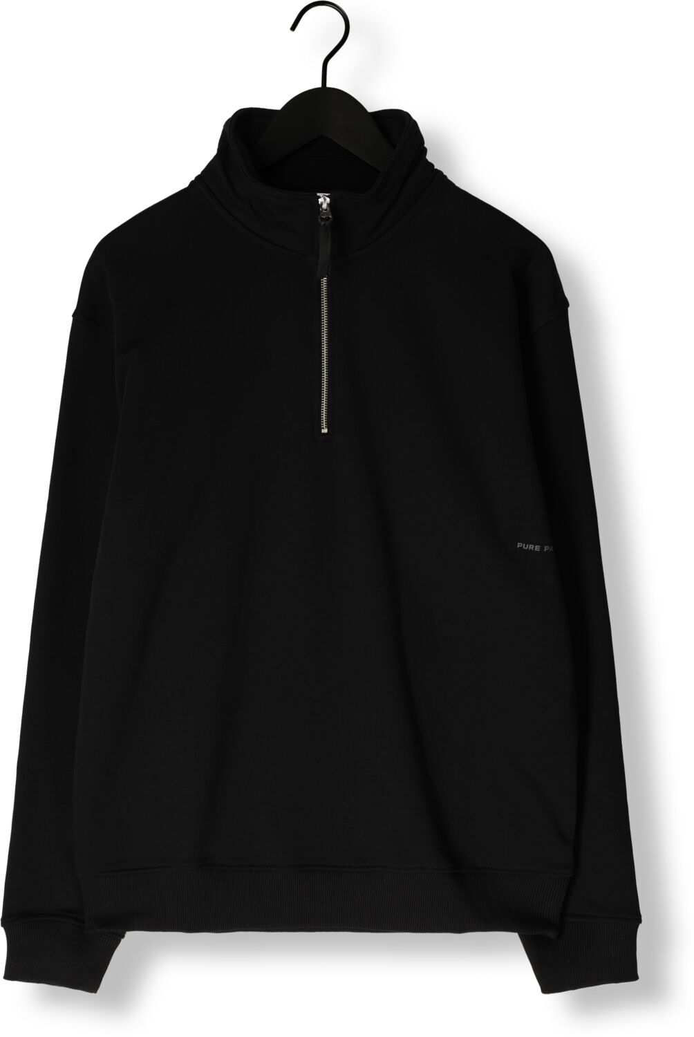 PURE PATH Heren Truien & Vesten Loose Fit Sweaters Halfzip319 Zwart
