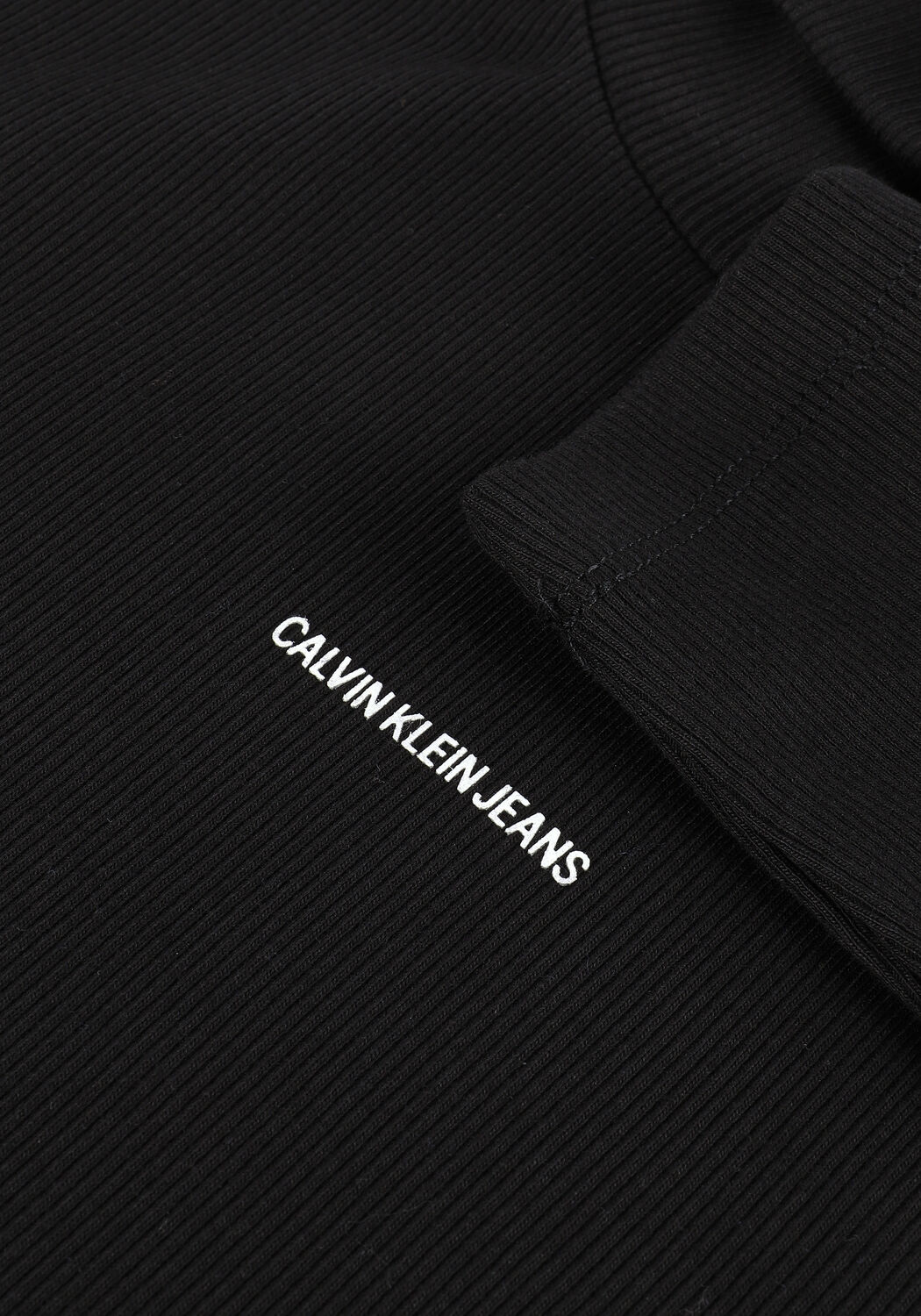 Zwarte CALVIN KLEIN Midi jurk MICRO BRANDING ROLL NECK DRESS - large