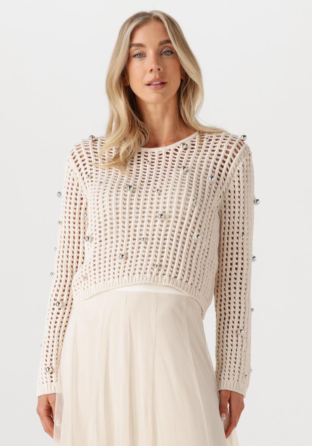 DANTE6 Dames Truien & Vesten Valon Beaded Sweater Ecru