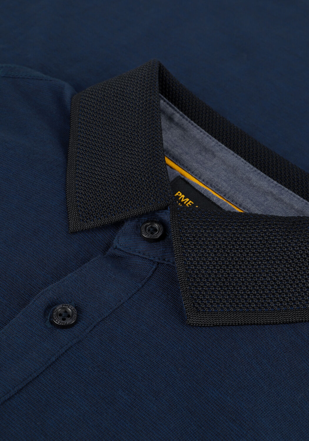 Blauwe PME LEGEND Polo LONG SLEEVE POLO FINE STRIPE J - large