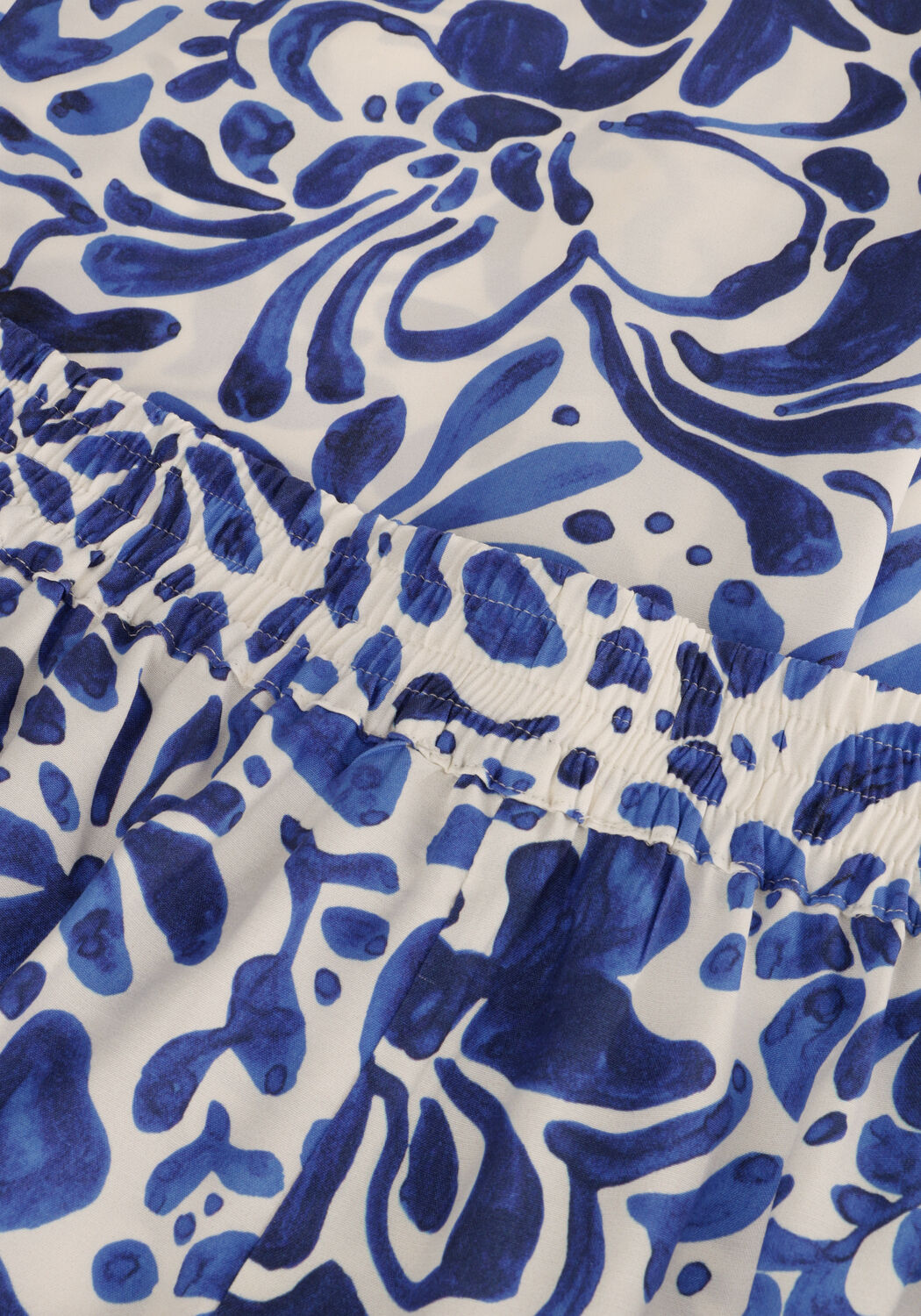 Blauwe JANSEN AMSTERDAM Wijde broek WBF429 WOVEN PRINTED WIDE LONG PANTS - large