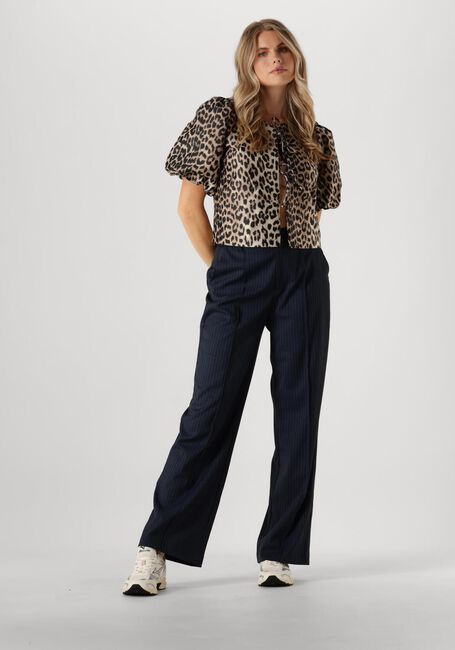 Donkerblauwe COLOURFUL REBEL Pantalon RUS PINSTRIPE STRAIGHT PANTS - large