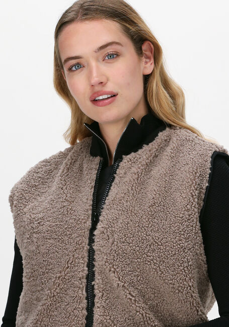 Zwarte CO'COUTURE Bodywarmer ALLEY FUR MIX VEST - large