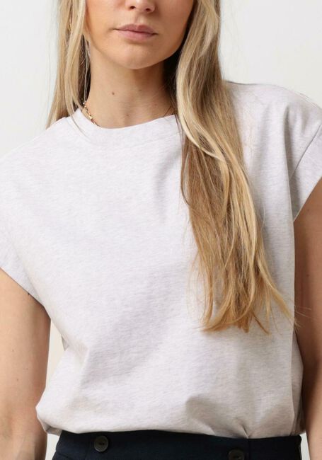 Gebroken wit RUBY TUESDAY Top CELIA ROUND NECK HEAVY TEE - large