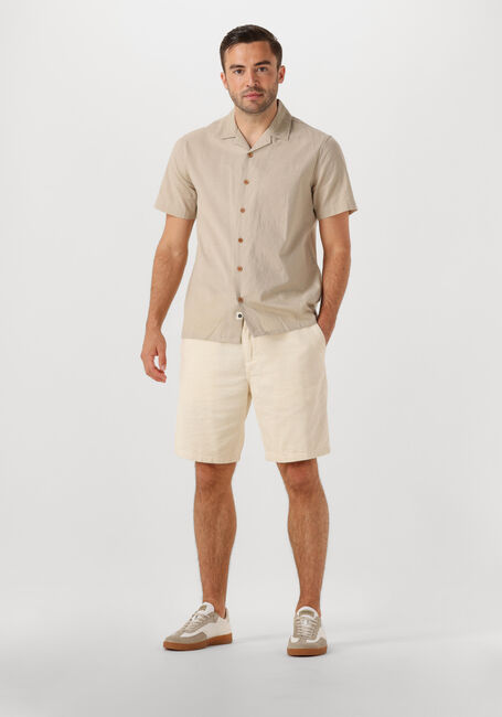 Beige ANERKJENDT Overhemden AKLEO SSS COT/LINEN SHIRT - large