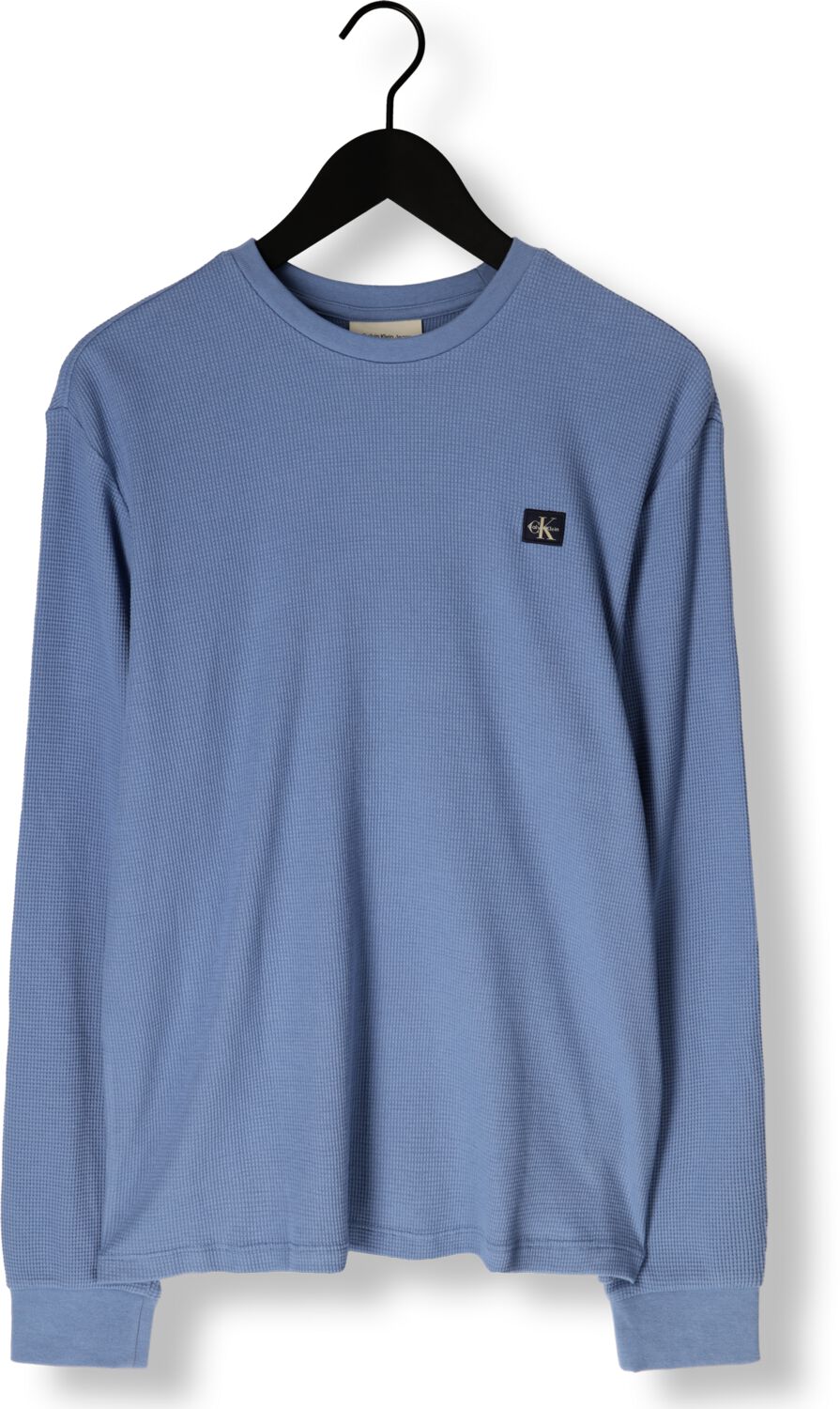 CALVIN KLEIN Heren Truien & Vesten Ls Waffle Badge Crewnk Tee Lichtblauw