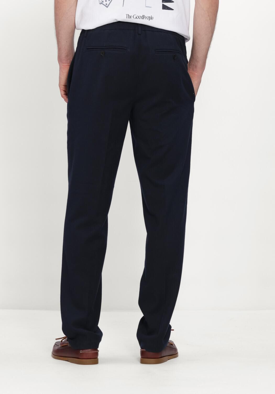 Donkerblauwe THE GOODPEOPLE Pantalon BUENO - large