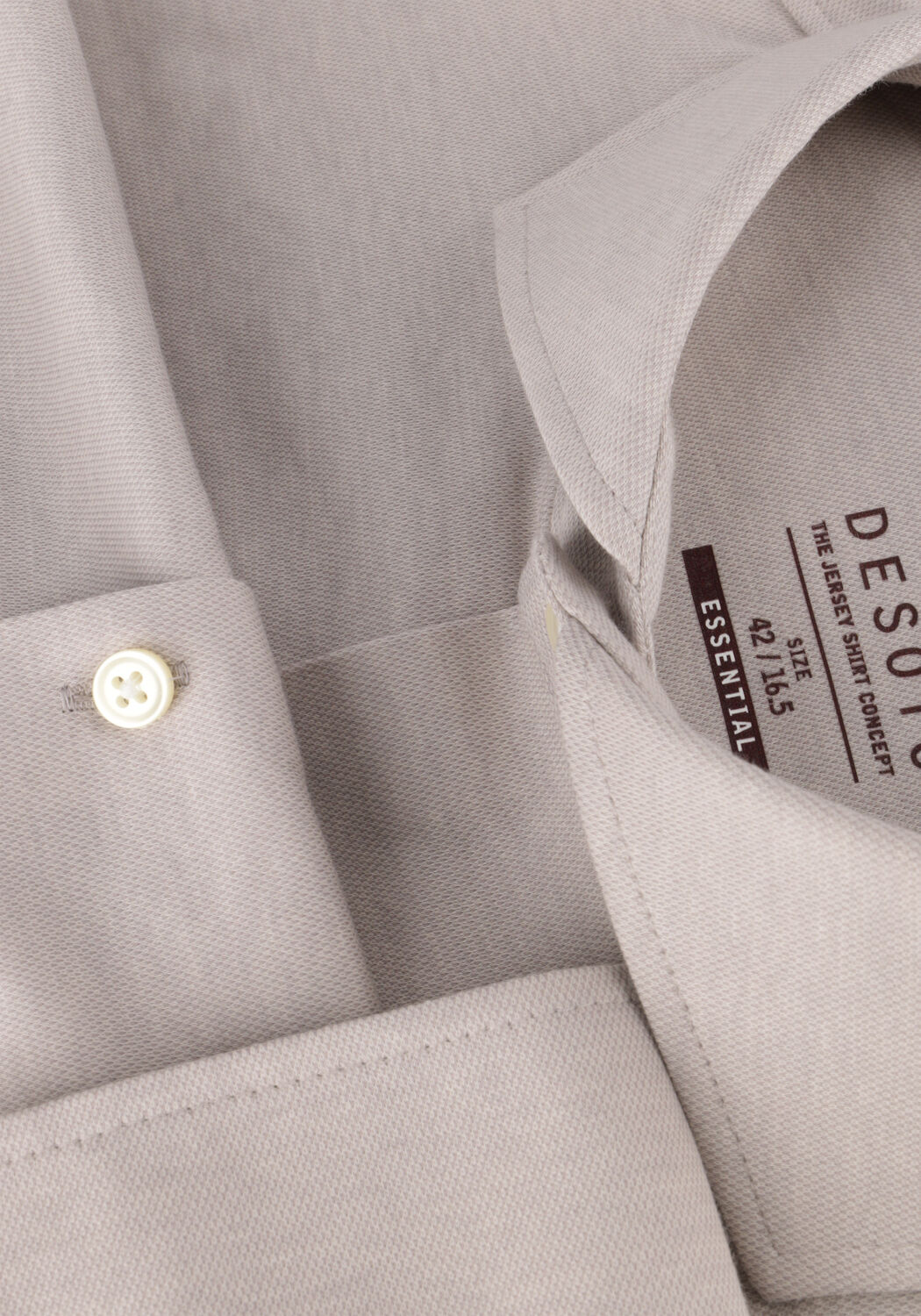 Beige DESOTO Klassiek overhemd ESSENTIAL HAI 1/1 - large