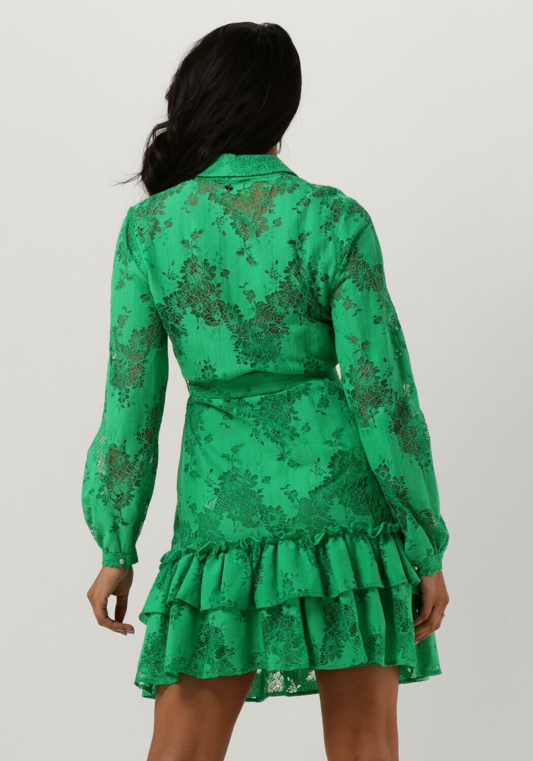Groene sales kanten jurk
