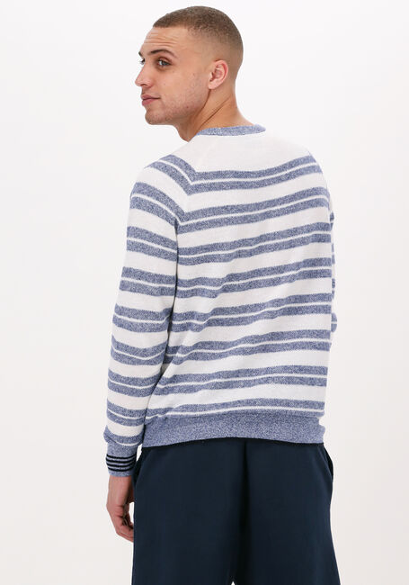 Blauwe SCOTCH & SODA Trui STRUCTURED KNIT LINEN-BLEND CREWNECK PULLOVER - large