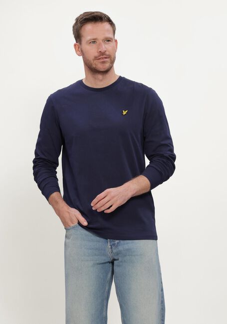 Donkerblauwe LYLE & SCOTT T-shirt PLAIN L/S T-SHIRT - large