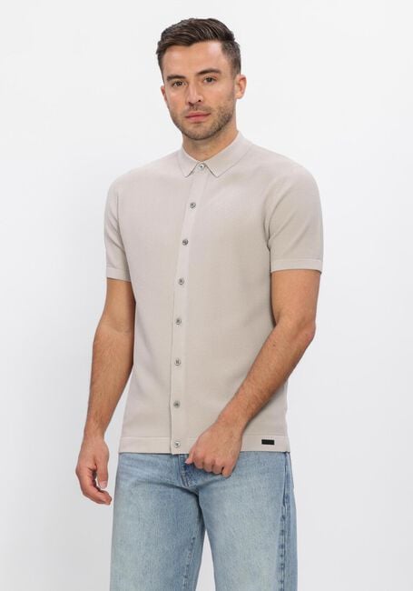 Beige GENTI Polo SHIRT 8 BUTTON SS 1260 - large