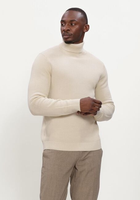 Beige SELECTED MEN Coltrui SLHDANE LS KNIT STRUCTURE ROLL NECK NOOS - large