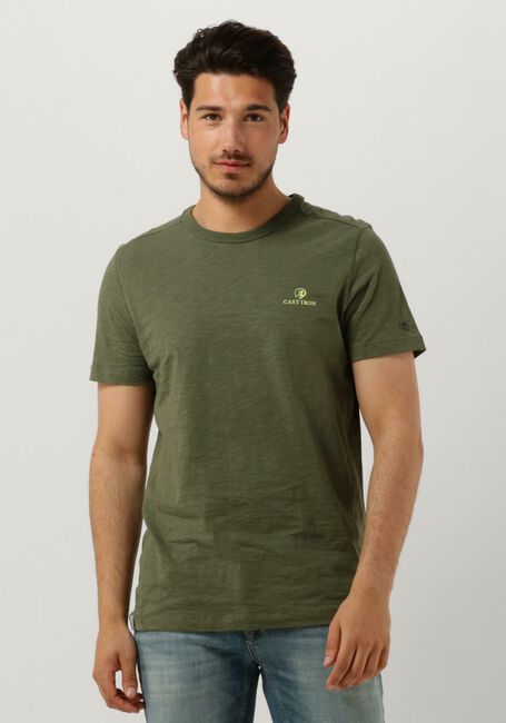 Groene CAST IRON T-shirt SHORT SLEEVE R-NECK SLUB JERSEY - large