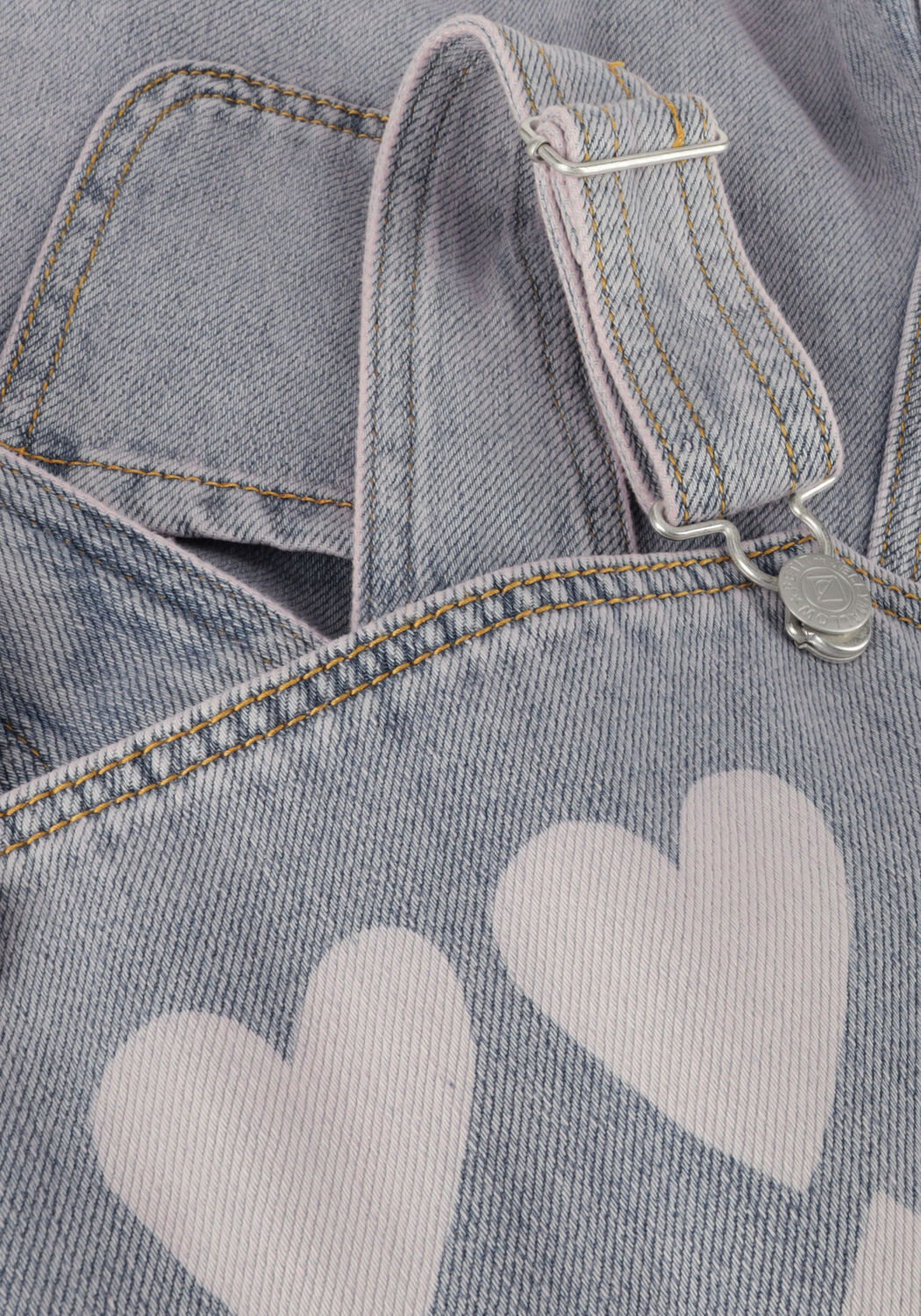 Jelly Mallow Meisjes Jumpsuits Heart Denim Short Overall Paars-3Y