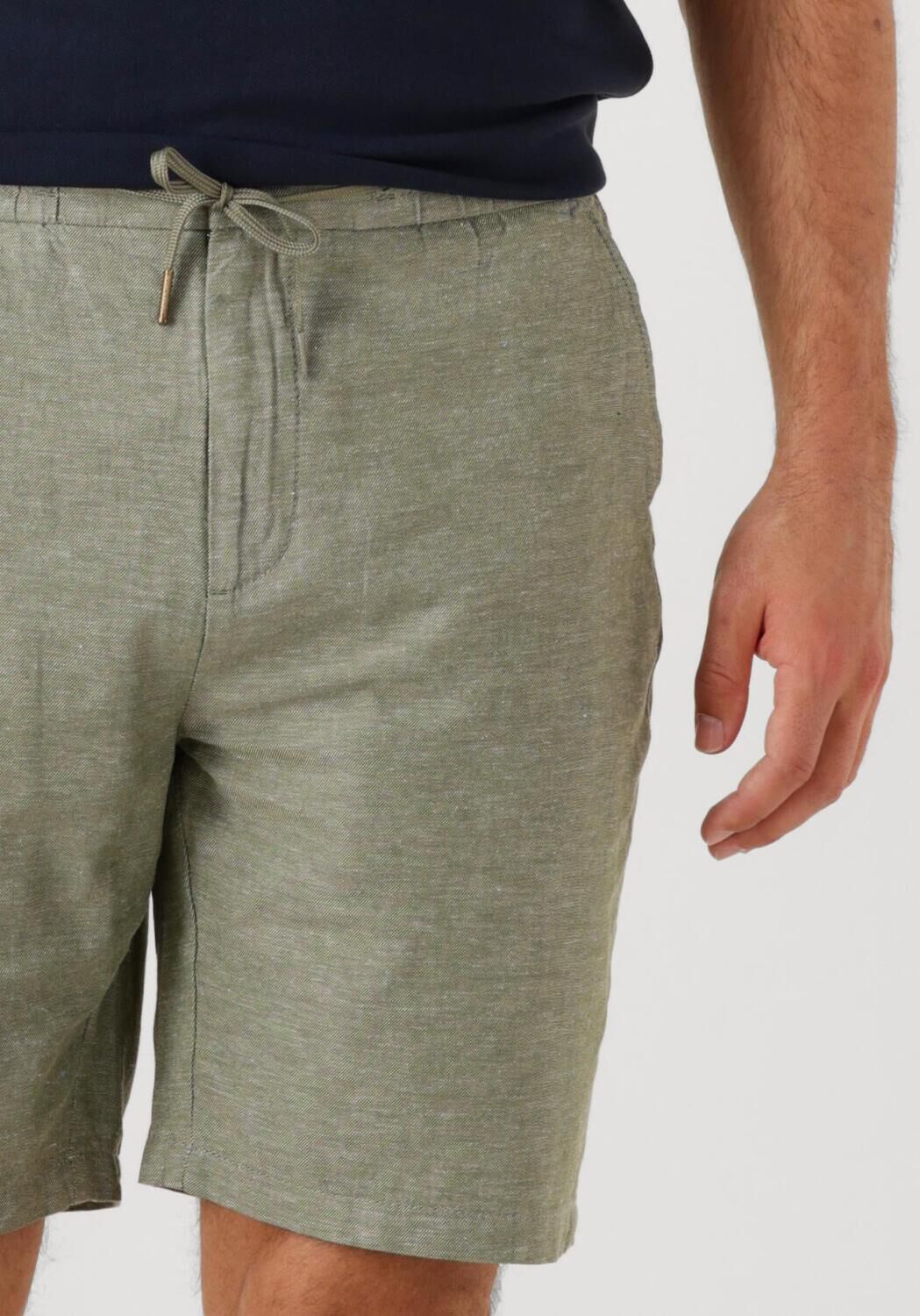 SCOTCH & SODA Heren Broeken Fave Cotton linen Twill Bermuda Olijf