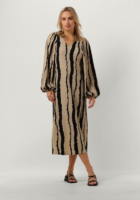 Beige MODSTRÖM Midi jurk HARLANDMD PRINT DRESS - large