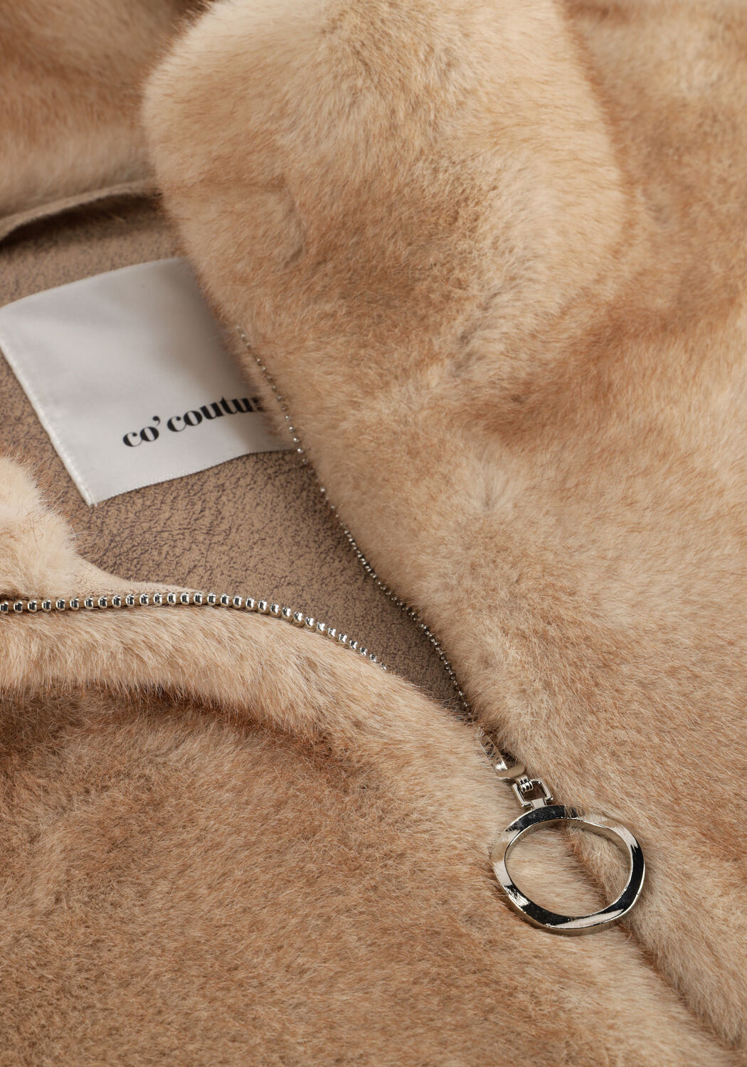 Beige CO'COUTURE Faux fur jas FERA FAUX FUR JACKET - large