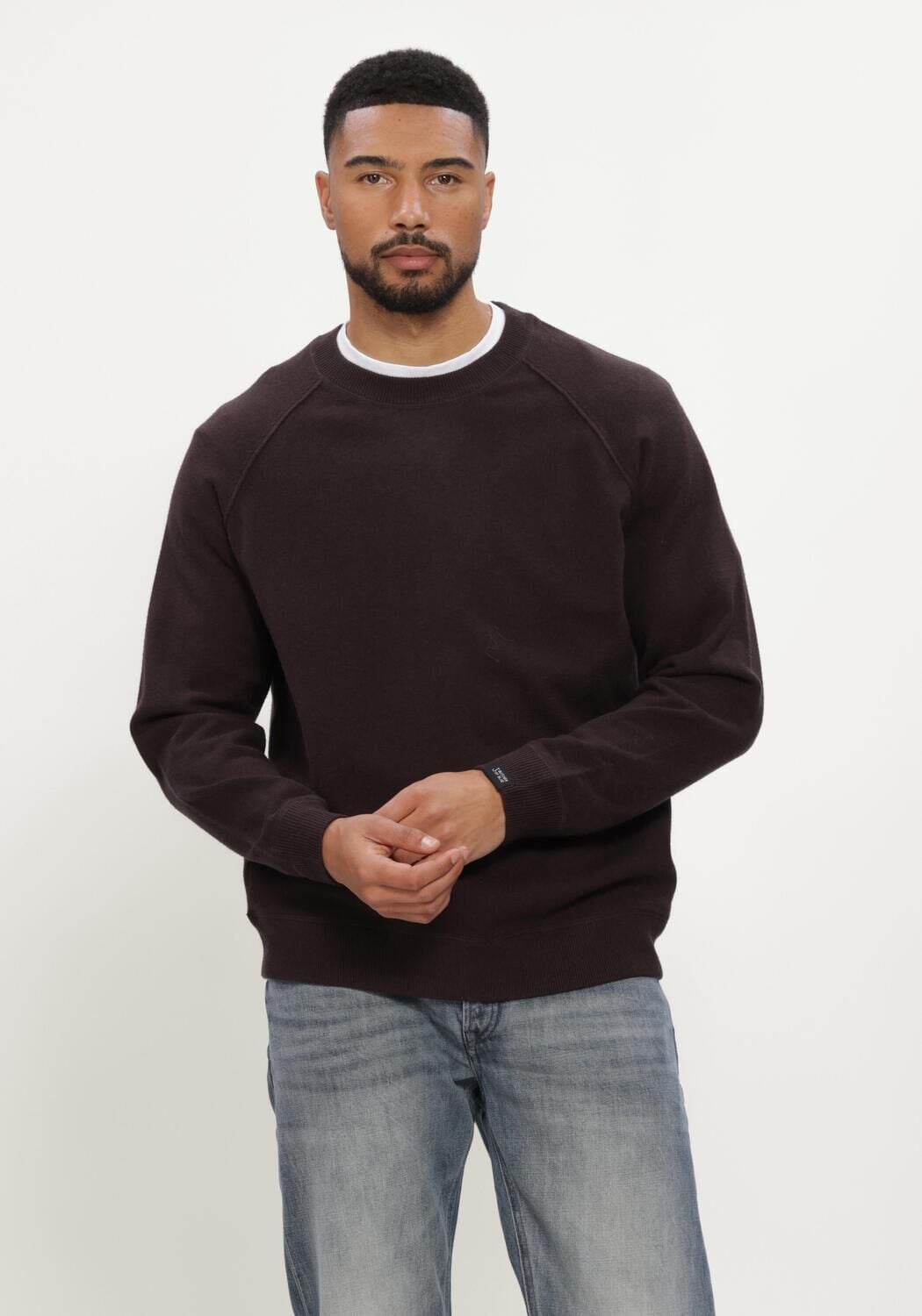 BUTCHER OF BLUE Heren Truien & Vesten Clifden Sweat Crew Bruin