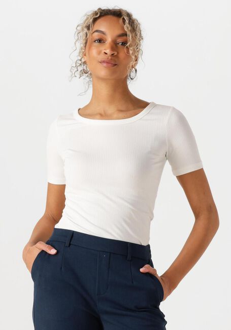 Witte TOMMY HILFIGER T-shirt SLIM 5X2 RIB C-NK SS - large