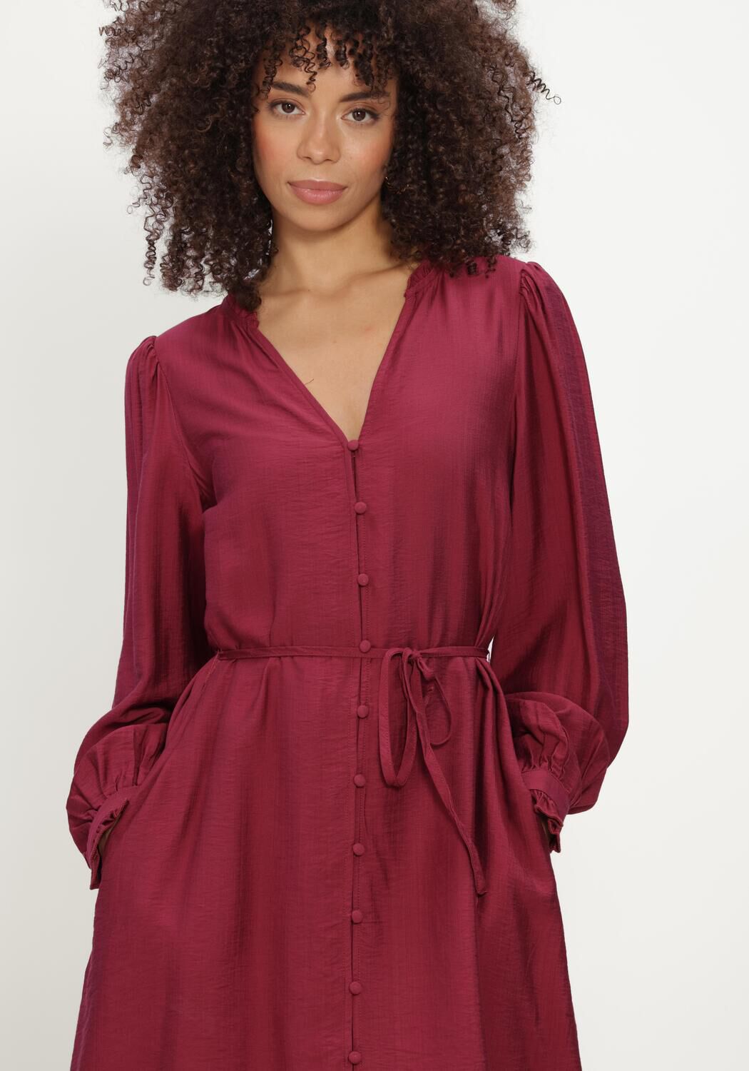 Bordeaux MSCH COPENHAGEN Midi jurk MSCHMYLA PENINNA DRESS - large