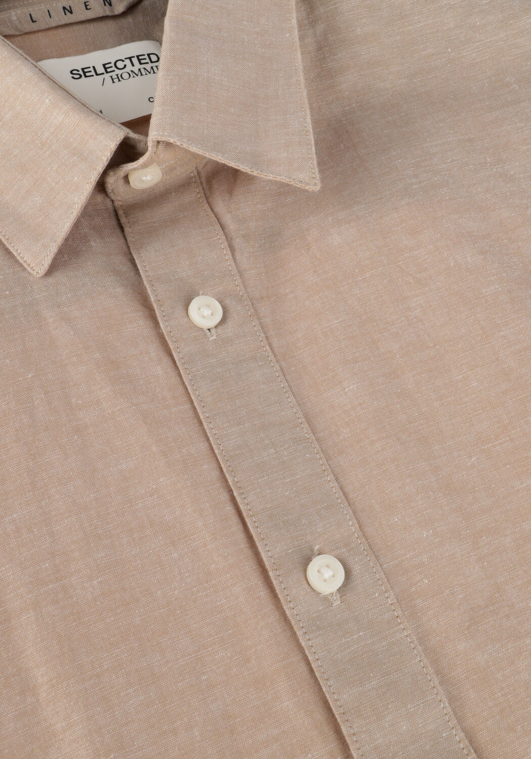 Paarse SELECTED MEN Casual overhemd SLHSLIMNEW-LINEN SHIRTS SS CLASSIC W - large