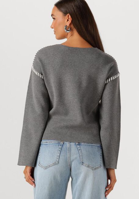 Grijze Y.A.S. Trui YASSTITCHA LS KNIT PULLOVER - large