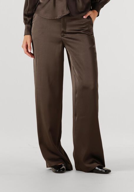 Bruine NEO NOIR Wijde broek EMMETT HEAVY SATEEN PANTS - large