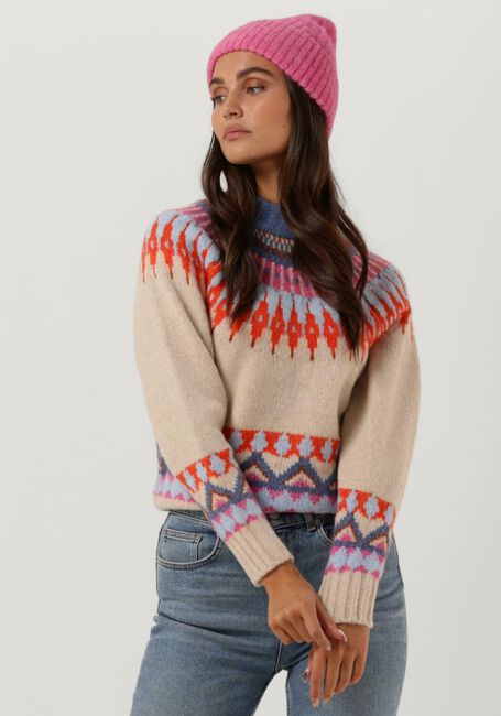Beige Y.A.S. Trui YASILAM LS KNIT PULLOVER - large