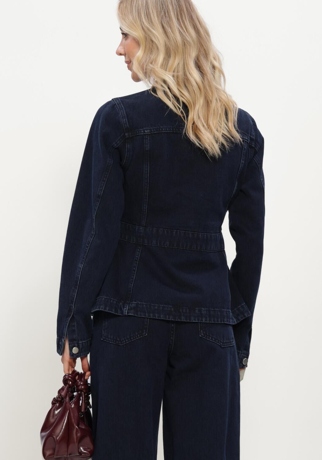 Donkerblauwe MSCH COPENHAGEN Spijkerjas MSCHEVI DENIM JACKET - large