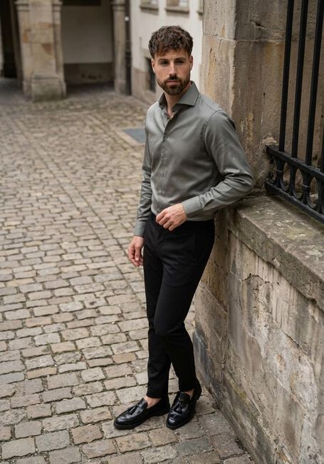 Groene PROFUOMO Klassiek overhemd SHIRT CUTAWAY SC SF NON IRON - large
