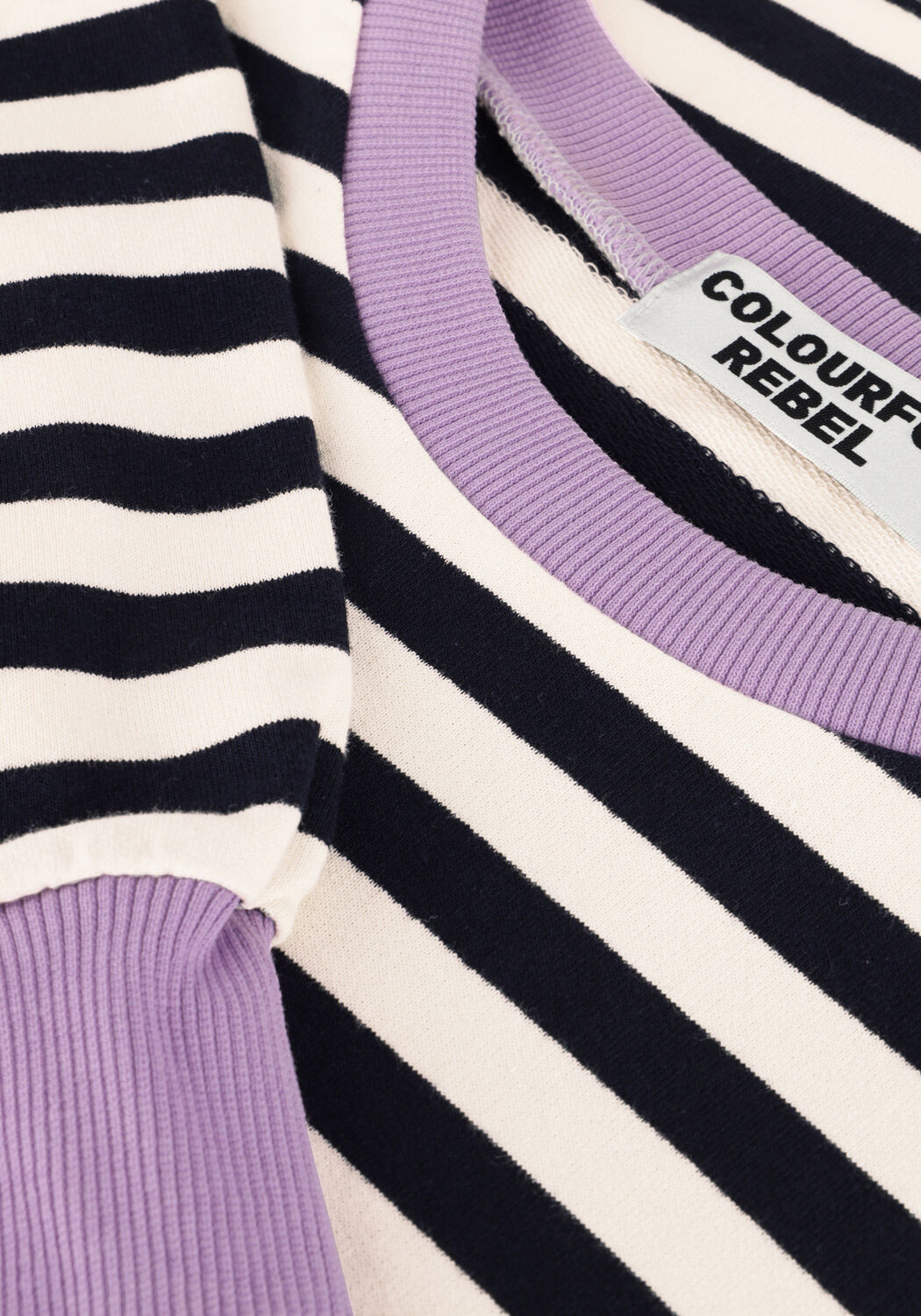 Witte COLOURFUL REBEL Trui STRIPE CONTRAST DROPPED SHOULDER SWEAT - large