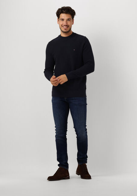 Donkerblauwe TOMMY HILFIGER Trui RECTANGULAR STRUCTURE CREW NK Donkerblauwe TOMMY HILFIGER Trui RECTANGULAR STRUCTURE CREW NK - large