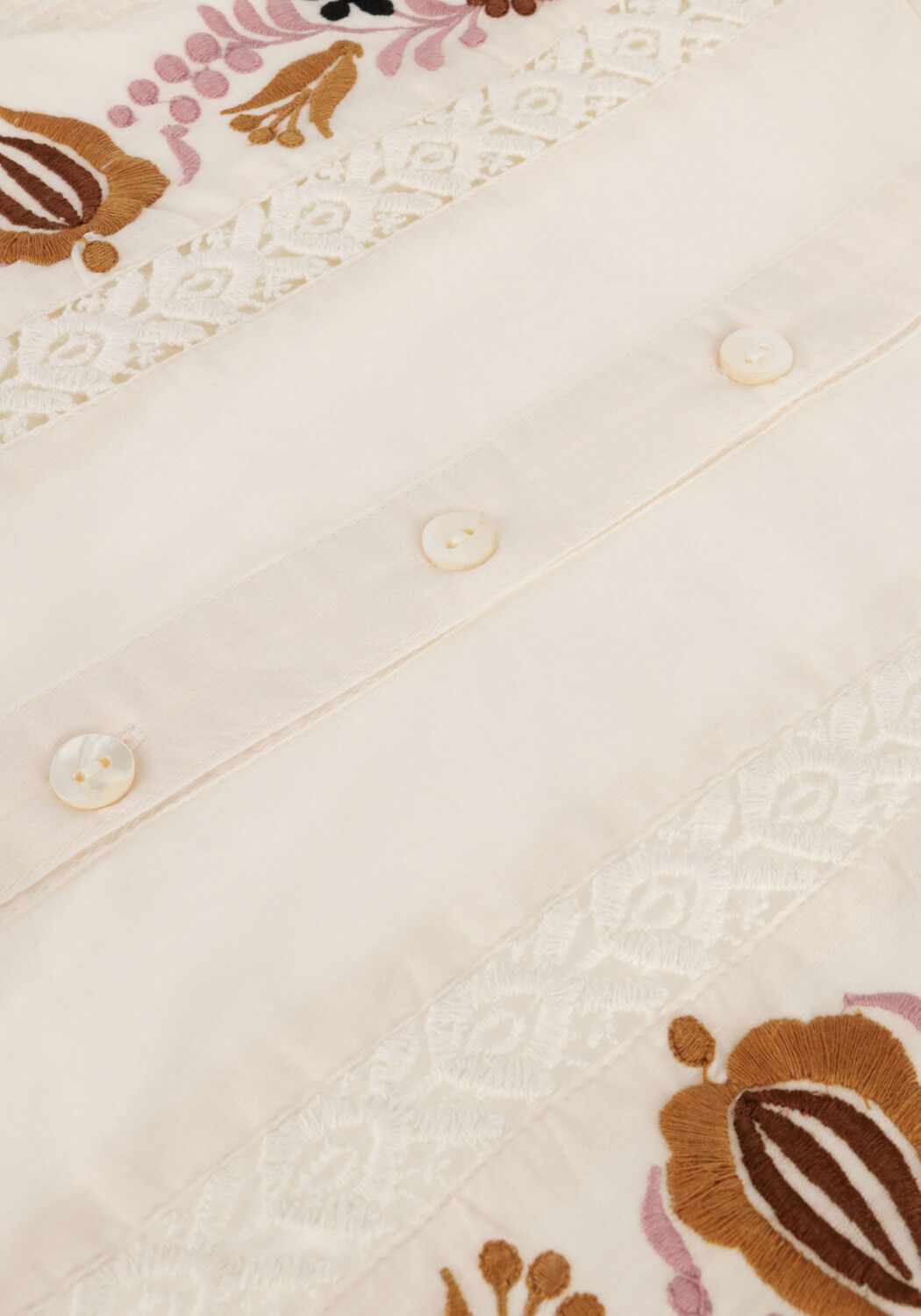 Gebroken wit SUMMUM Blouses BLOUSE FLOWER EMBROIDERY - large