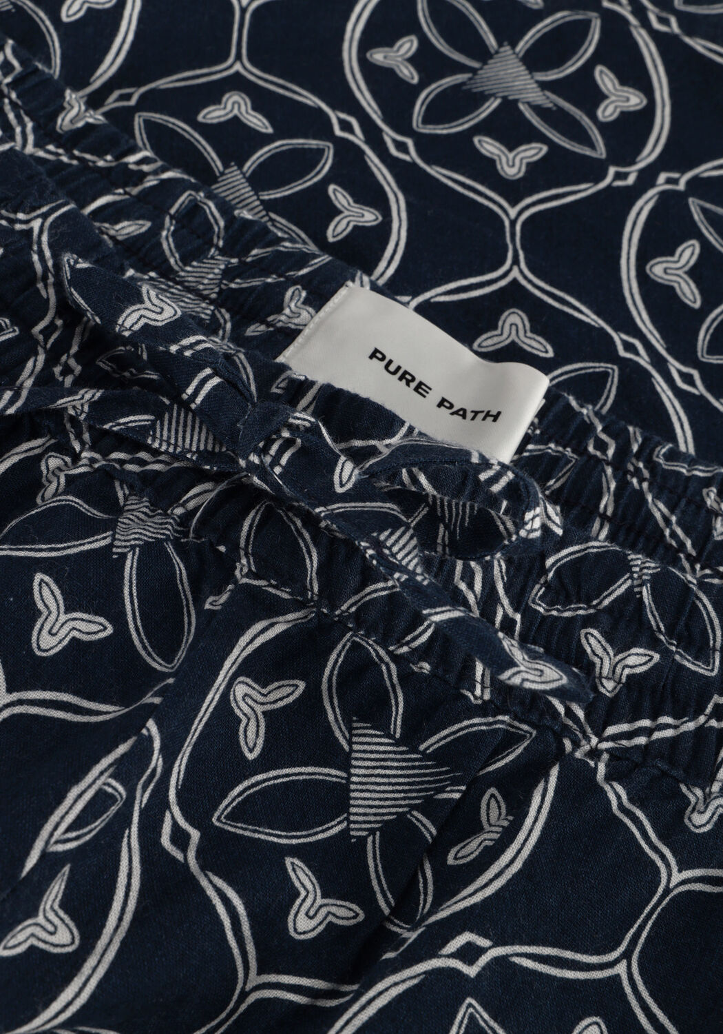 Donkerblauwe PURE PATH Korte broek SHORTS WITH ALL-OVER-PRINT AND CORDS - large