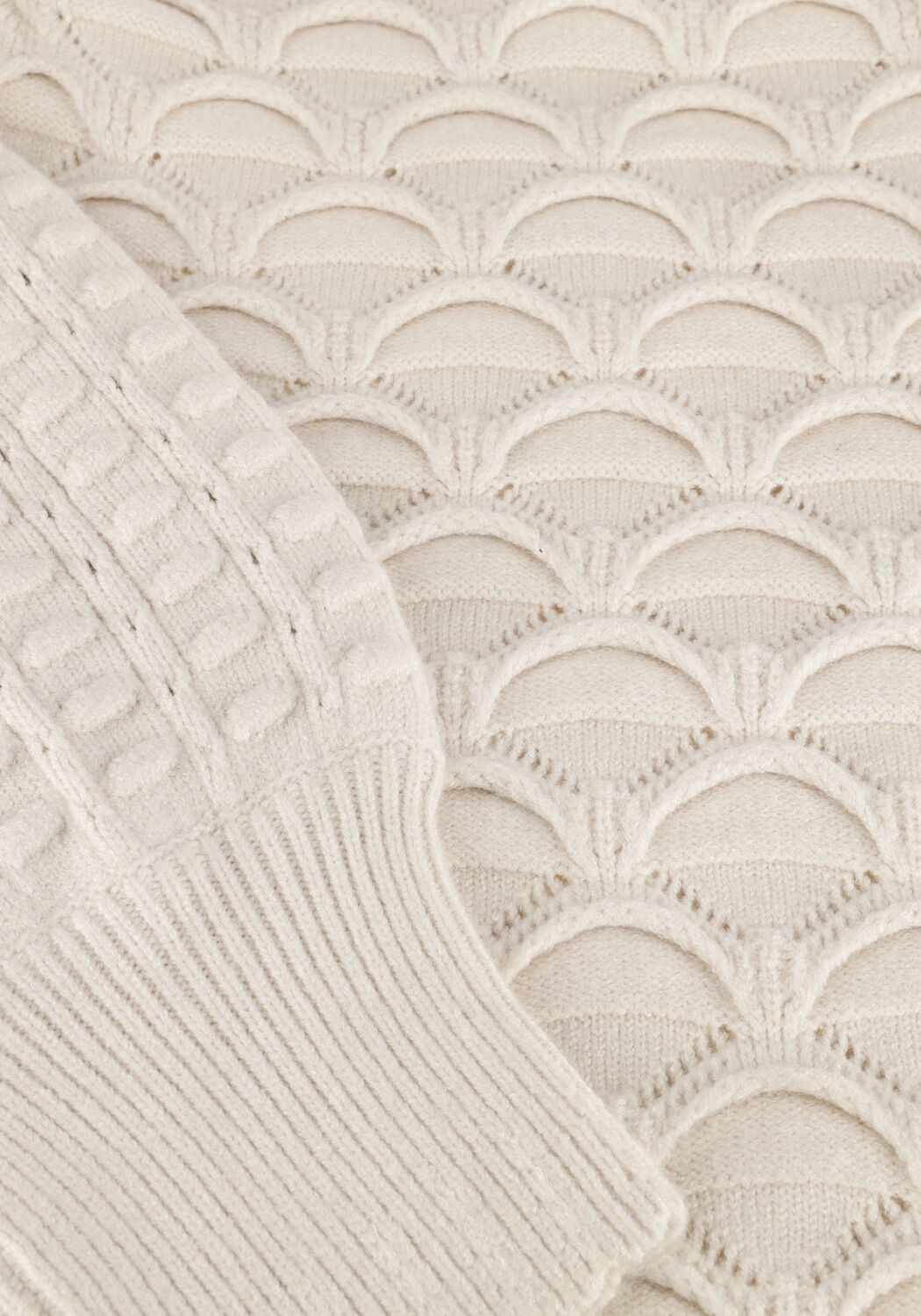 Gebroken wit OBJECT Trui OBJSIDA KNIT L/S RE PULLOVER - large