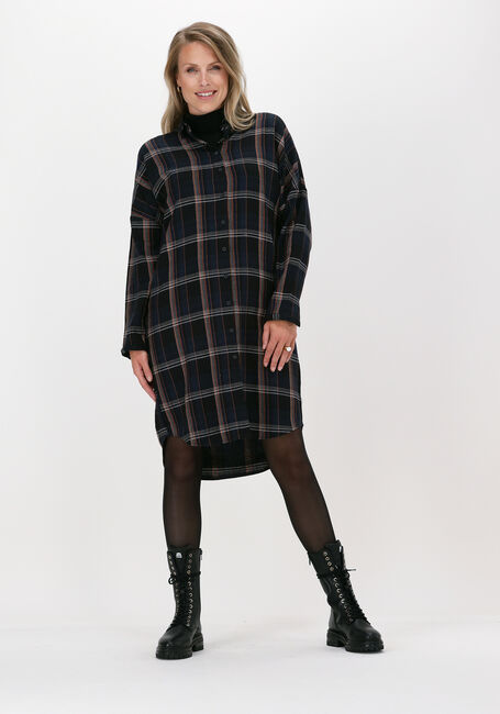 Donkerblauwe BY-BAR Mini jurk CHECK DRESS - large